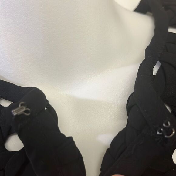 Diane von Furstenberg Black Sleeveless Pullover Sheath Dress w/ Braided Accent-4 - Picture 5 of 16